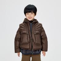 jnby by JNBY 江南布衣童装 男女童儿童连帽开襟卫衣配羽绒马甲