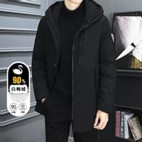 PLAYBOY 花花公子 冬季中长款男士羽绒服连帽休闲保暖羽绒外套男