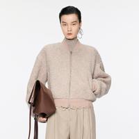 江南布衣 JNBY 冬仿皮草宽松棒球领外套女