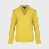 限尺码：Massimo Dutti 女式时尚亮色舒适柔软含羊毛长袖V领套头针织衫