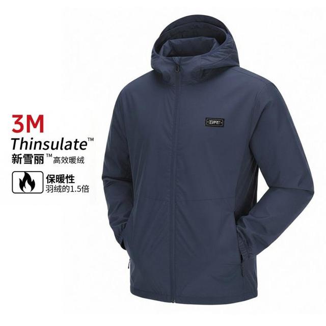 Esprit 冬纯色连帽保暖防寒防风舒适户外通勤休闲棉服男款