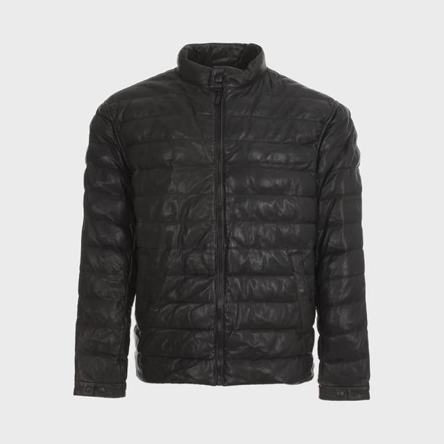 Massimo Dutti 男式休闲经典日常纯色柔软皮衣