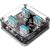 ORICO 奥睿科 MH4U-U3 USB3.0集线器 一分四 1m 全透明