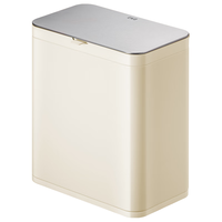 EKO厨房垃圾桶带盖壁挂不锈钢家用卫生间免打孔悬挂收纳桶 9008 奶油白