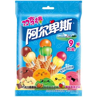 88VIP：阿尔卑斯 双享棒混合口味棒棒糖凑单休闲小零食聚会糖果9支