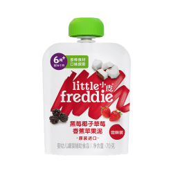 LittleFreddie 无添加辅食泥黑莓椰子果泥辅食宝宝婴幼儿酸奶70g
