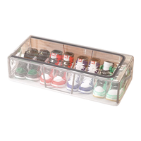 Youna 友纳 折叠免安装鞋子收纳盒透明防尘钢架鞋盒床底省空间收纳盒整理箱 中号-4个装