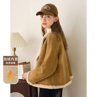 Et Boite/法文箱子 【加绒加厚】厚绒皮毛风宽松短款外套冬季款时尚保暖上衣