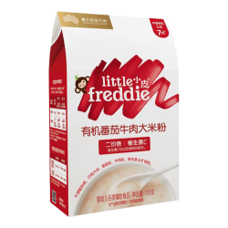 LittleFreddie Little Freddie）米粉高铁双有机 婴儿宝宝辅食新鲜低敏米糊6到12个月以上 有