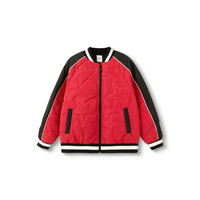 巴拉巴拉儿童棉服男童外套春秋2025童装保暖棒球外套大童棉袄上衣 红色调00366