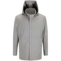 雅戈尔(YOUNGOR)风衣男立领连帽可脱卸长款棉风衣内里超声波棉保暖锁温 卡其 175/96A