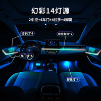 精安月丰田雷凌汽车氛围灯车载迎宾灯车门灯免接线全套改装包安装适用于 幻彩款-丰田雷凌【14灯源】 包安装
