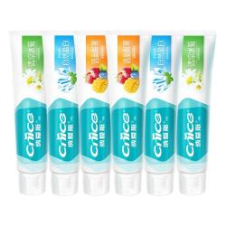 纳爱斯 牙膏清新去垢鲜果盐白冰菊家庭装120g*6支官方正品旗舰店