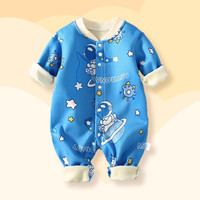 蓝粉象 婴儿加绒连体衣春秋款保暖衣服宝宝外出服婴幼儿长袖爬服开春新款