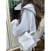 LDBE粉色kitty刺绣连帽加绒外套女秋冬2025新款宽松学院风开衫卫衣 蓝色 L 【100-125斤】