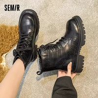 【鞋品合集B】Semir女鞋马丁靴2025秋季雪地靴长筒靴男大黄靴 O-黑色【109721146055】 41