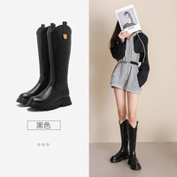 【鞋品合集B】Semir女鞋马丁靴2025秋季雪地靴长筒靴男大黄靴 Q-黑色【106822146023】 38