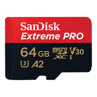 闪迪 Sandisk Extreme PRO 至尊超极速系列 Micro-SD存储卡 64GB (UHS-I、V30、U3、A2)