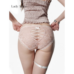 LADYALLURE 欲焰系列蕾丝绑带爱心刺绣女士内裤