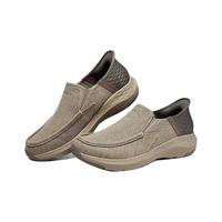 斯凯奇（Skechers）闪穿鞋男士一脚蹬舒适休闲鞋免系带懒人鞋204806灰褐色 41  灰褐色/TPE