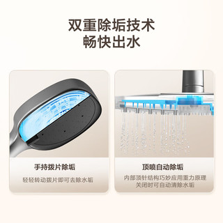  HEGII/恒洁 智能除垢 淋浴花洒套装+置物平台  银色