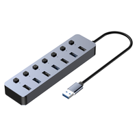 Lenovo 联想 铝合金七合一USB3.0分线器扩展坞 笔记本电脑接硬盘键鼠集线器HUB延长线拓展坞
