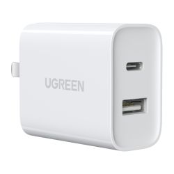 绿联 PD20W多口快充 苹果充电器  苹果8-17快充 Type-C+USB-A口 单头 20W