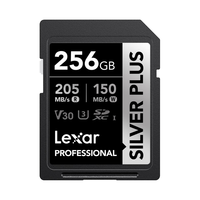 雷克沙（Lexar）256GB SD存储卡 U3 V30 读205MB/s 写150MB/s 畅快传输拍摄 非凡体验（SILVER PLUS）