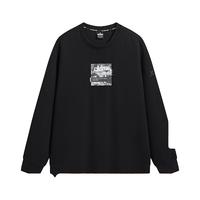 XTEP特步卫衣男冬季套头保暖内搭上衣男子977429920498 正黑色 S