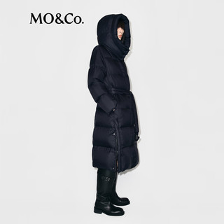 MO&Co.羽绒服2025冬90鹅绒远红外暖长款【轻暖漫游系列】MBE4EINT21 黑色 S /160