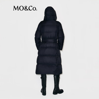 MO&Co.羽绒服2025冬90鹅绒远红外暖长款【轻暖漫游系列】MBE4EINT21 黑色 S /160