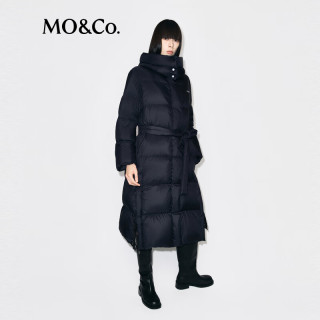 MO&Co.羽绒服2025冬90鹅绒远红外暖长款【轻暖漫游系列】MBE4EINT21 黑色 S /160