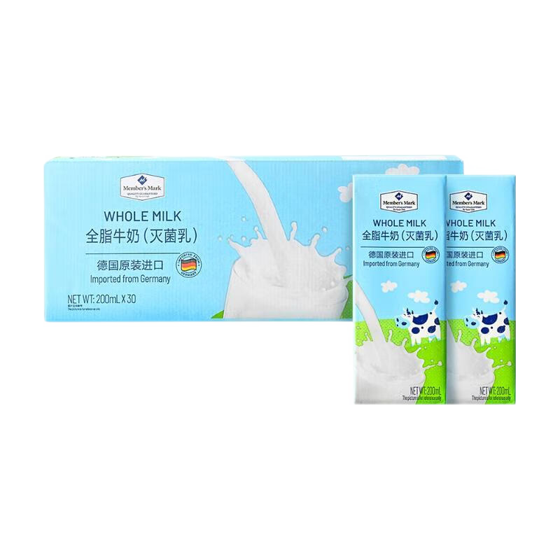  MEMBER'S MARK/会员制仓储店 全脂牛奶  200-250mL(g) 箱装 30盒