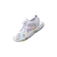 乔丹QIAODAN童鞋儿童凉鞋2024夏季女童网面透气旋钮扣大童运动鞋 冰氢紫/乔丹白 37码