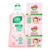 好爸爸（Kispa）洗衣液持久留香樱香柔软护色护衣防串色儿童宝宝家用洗涤剂 亲肤露450g+樱花液100g*2袋