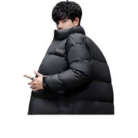 鸭鸭(YAYA)鸭鸭男士羽绒服2024年冬季立领短款时尚潮流鸭绒韩版保暖外套 基础黑色 2XL 【160-180斤】