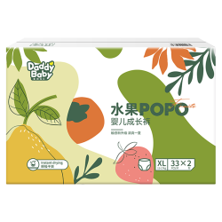 爹地宝贝 水果POPO拉拉裤 弱酸呵护夏季超薄透气 无甲酰胺 XL66片