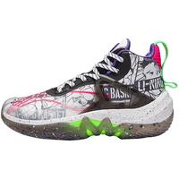 李宁 LI-NING童鞋儿童篮球鞋男大童先锋-力ITeam减震回弹稳定支撑中帮运动鞋YKBR052-59标准白/黑色-新全革38
