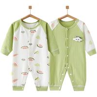 彩婴房 婴儿连体衣春秋男女纯棉新生婴儿衣服宝宝睡衣春装哈衣爬服