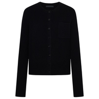 MO&Co.针织衫开衫2025冬含牦牛绒厚实短款箱型毛衣外套MBE4CAR032 黑色 M /165