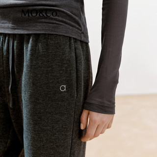  MO&Co./摩安珂 双面绒 女士运动裤  深花灰色 M /165