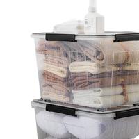 清野の木 硅胶密封高透收纳箱衣物整理箱电子设备防潮箱杂粮厨房储物箱子 【硅胶密封箱80L】三只装