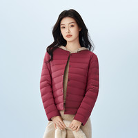 波司登奥莱25秋季女短款新年居家羽绒羽绒服外套圆领保暖 190/112B