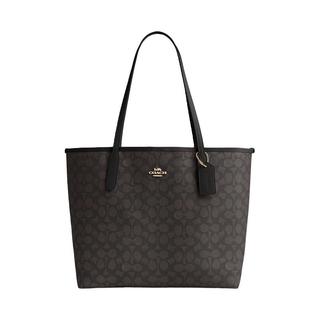COACH/蔻驰经典老花女士托特包大容量单肩手提 CV976 深棕色