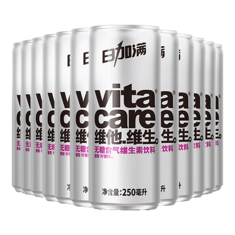 ICHI MORE 日加满 维生素罐装饮料维他维生无糖零卡零脂 葡萄柠檬味250ml 6罐