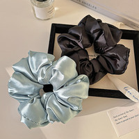 格蒙（GECOMO）加棉枕头睡眠发圈填充棉缎面大肠发绳法式复古大号肥肠圈蓝黑2件 加棉睡眠发圈-蓝+黑2件 1件