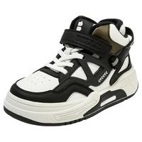 百丽童鞋女童高帮板鞋男童休闲鞋加绒运动鞋儿童棉鞋