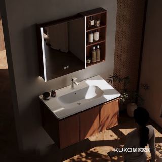 KUKA 顾家家居 陶瓷一体盆 洗漱台卫浴柜组合 60cm|智能镜片|照明除雾 包安装/拆旧