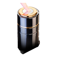 天喜（TIANXI）车载保温杯男士高档水杯女不锈钢茶水分离杯单手一键速开盖泡茶杯 遂空黑500ml