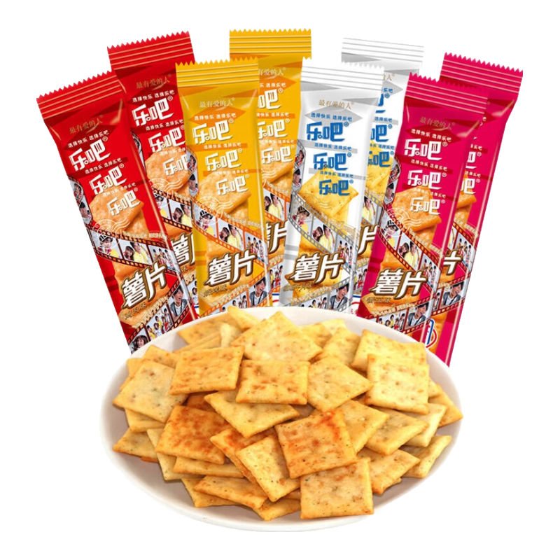 乐吧 薯片50克袋装番茄烧烤原味芥末味非油炸硬脆膨化食品小吃办公室 混合(不含辣)【50g*20袋】 混合味（不要芥末不要辣）【50g*20袋】